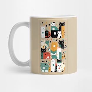 Whiskered Dots: Quirky Polka Dot Cat Design Mug